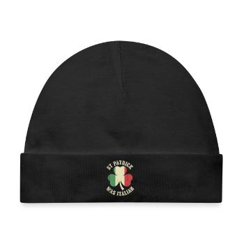 St Patrick Italien Kleeblatt - Baby Premium Organic Mütze - Schwarz - Vorne