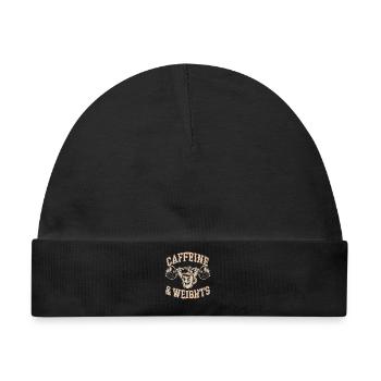 Krafttraining Caffeine & Weights Bodybuilding Gym - Baby Premium Organic Mütze - Schwarz - Vorne