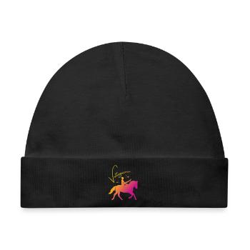Voltigieren Mühle – Sport Outfit für Voltigierer - Baby Premium Organic Mütze - Schwarz - Vorne