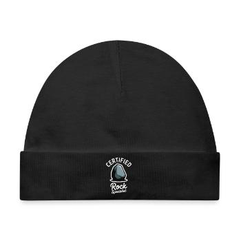 Steine Sprüche Stein Lustiges Steine Geschenk - Baby Premium Organic Mütze - Schwarz - Vorne