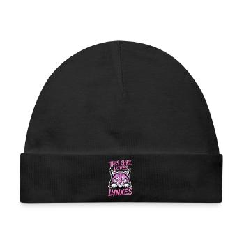 Luchs Sprüche Luchse Mädchen Lustig Luchs Geschenk - Baby Premium Organic Mütze - Schwarz - Vorne