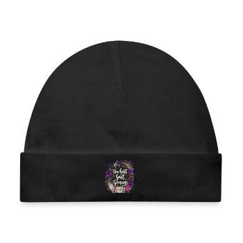Du bist gut genug .Mystik Floral - Baby Premium Organic Mütze - Schwarz - Vorne