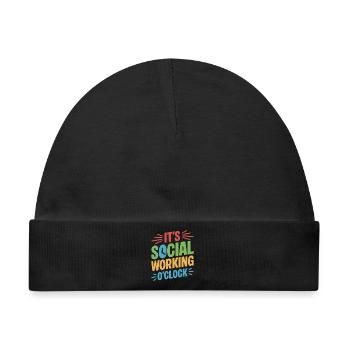 Social Worker Quote Working Social Work - Baby Premium Organic Mütze - Schwarz - Vorne