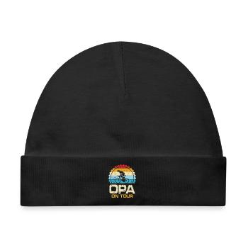 Opa On Tour - Baby Premium Organic Mütze - Schwarz - Vorne