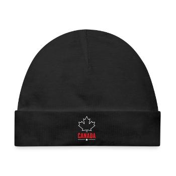 Red Maple Leaf Canada Logo Tee - Baby Premium Organic Mütze - Schwarz - Vorne