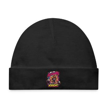 Muskel-Schwein im Neon-Power-Stil - Baby Premium Organic Mütze - Schwarz - Vorne