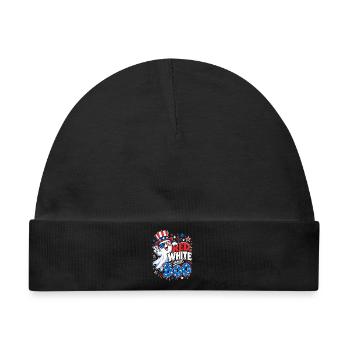 Rot-Weiß Blau Boo Patriotisch - Baby Premium Organic Mütze - Schwarz - Vorne