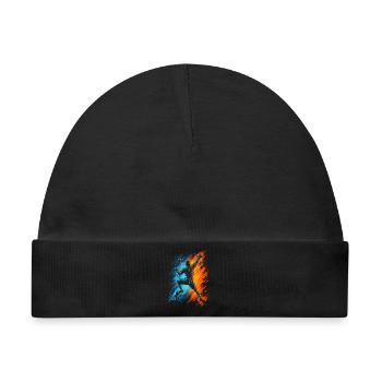 Klettern Berge Kletterer Bouldern Kinder Männer - Baby Premium Organic Mütze - Schwarz - Vorne