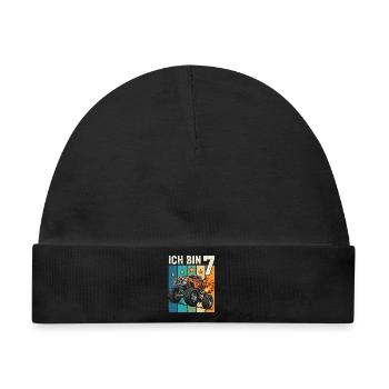 Monstertruck Flammen Rallye - Baby Premium Organic Mütze - Schwarz - Vorne