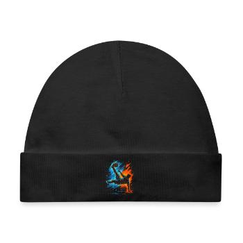 Fußballer Fußballspieler Jungen Herren Fußball - Baby Premium Organic Mütze - Schwarz - Vorne