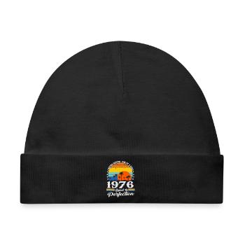 Vintage 1976 Jahrgang Geburtstag Geschenk Retro - Baby Premium Organic Mütze - Schwarz - Vorne