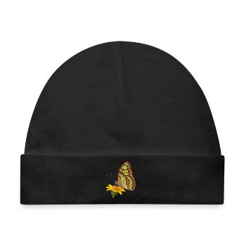Schmetterling Malachit - Baby Premium Organic Mütze - Schwarz - Vorne