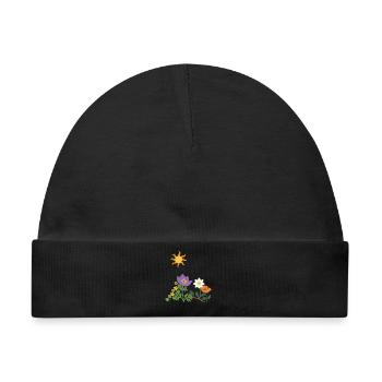 Blumen · Sonne · Natur · Mohn - Baby Premium Organic Mütze - Schwarz - Vorne