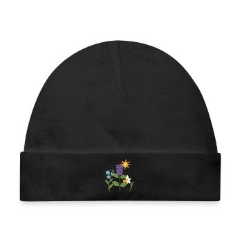 Narzisse · Sonne · Blumen · Natur - Baby Premium Organic Mütze - Schwarz - Vorne