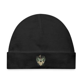 Goblincore Motte Schmetterling Mond Cottagecore - Baby Premium Organic Mütze - Schwarz - Vorne