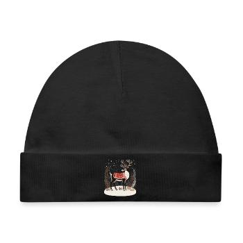 Rentier-Shirt, Boho-Weihnachts-Shirt - Baby Premium Organic Mütze - Schwarz - Vorne