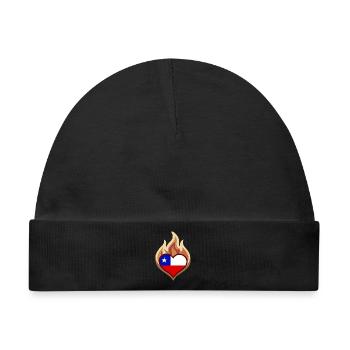 Flammenherz Chile Flagge - Baby Premium Organic Mütze - Schwarz - Vorne