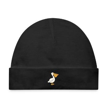 Pelikan Vogel Geschenkidee Zeichnung Vogelfreunde - Baby Premium Organic Mütze - Schwarz - Vorne