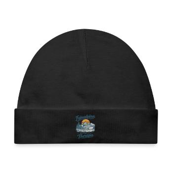 Fahrradfahren statt Therapie Retro - Baby Premium Organic Mütze - Schwarz - Vorne