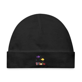 Fisch Unterwasser Kinder Meer Design Tierliebhaber - Baby Premium Organic Mütze - Schwarz - Vorne