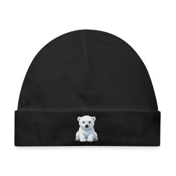 Niedliches Eisbär Baby Geschenkidee für Kinder  - Baby Premium Organic Mütze - Schwarz - Vorne