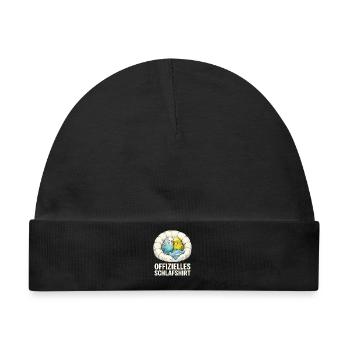 Papageienkuschel Schlafshirt - Baby Premium Organic Mütze - Schwarz - Vorne