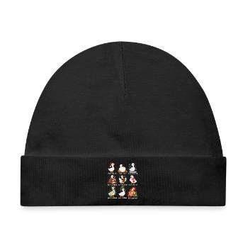 Weihnachtsgänse mit Gans-Wortspiel - Baby Premium Organic Mütze - Schwarz - Vorne
