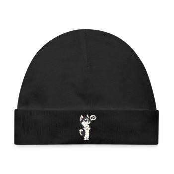 Nö! – Sturer Husky mit Haltung - Baby Premium Organic Mütze - Schwarz - Vorne