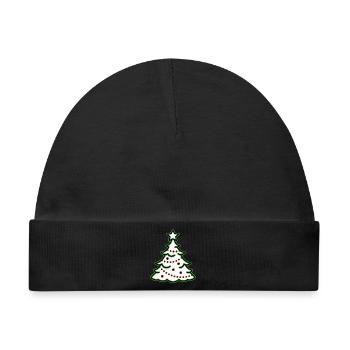 Minimalistischer Tannenbaum Weihnachten Evergreen - Baby Premium Organic Mütze - Schwarz - Vorne