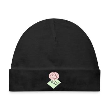 Rosenlinie im rosa Kreis - Baby Premium Organic Mütze - Schwarz - Vorne
