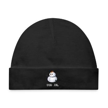 Gothic Schneemann God Jul - Schwedisch - Baby Premium Organic Mütze - Schwarz - Vorne