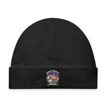 Hokusai Great Wave & UFO Psychedelic Cosmic Ukiyoe - Baby Premium Organic Mütze - Schwarz - Vorne