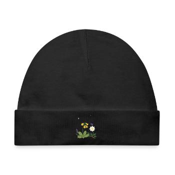 Blumen botanisch Pflanzenwelt Geschenkidee Design - Baby Premium Organic Mütze - Schwarz - Vorne