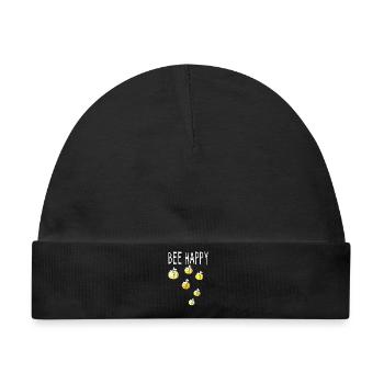 Bee Happy - Biene - Bienen - Hummel - Geschenk - Baby Premium Organic Mütze - Schwarz - Vorne