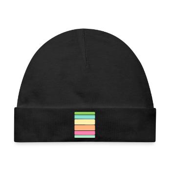 Streifen / Linien / Sprüche / Trend - Baby Premium Organic Mütze - Schwarz - Vorne