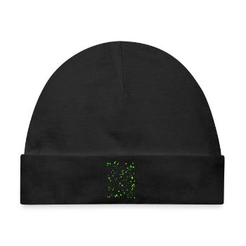 Neongrüne Farbspritzer  - Baby Premium Organic Mütze - Schwarz - Vorne