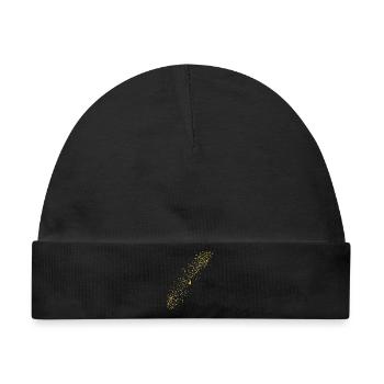 Abstraktes Raster / Linie / Muster / Natur / gold - Baby Premium Organic Mütze - Schwarz - Vorne