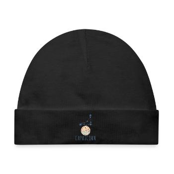 Das Sternbild Steinbock - Baby Premium Organic Mütze - Schwarz - Vorne
