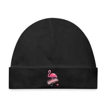 Wunderprächtig - Flamingo pink - Wortschätze - Baby Premium Organic Mütze - Schwarz - Vorne