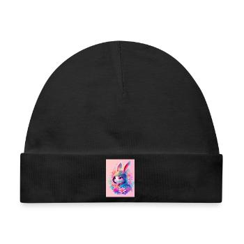 Hase im digitalen Stil - Baby Premium Organic Mütze - Schwarz - Vorne