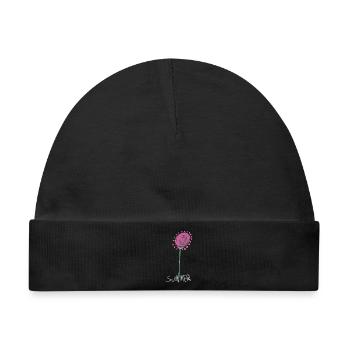 Abstrakte Sommerkristall Blumenillustration - Baby Premium Organic Mütze - Schwarz - Vorne