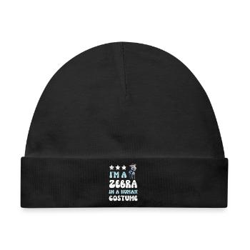 Zebra - Baby Premium Organic Mütze - Schwarz - Vorne