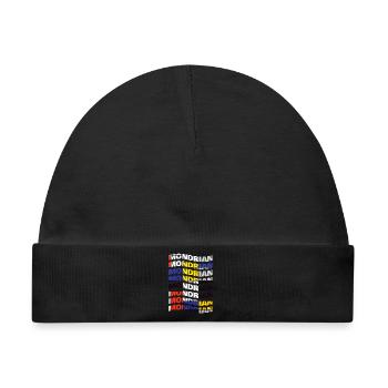Mondrian T-Shirt mit Wellentexteffekt - Baby Premium Organic Mütze - Schwarz - Vorne