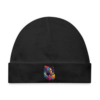 Moderne Gesichts Kunst - Baby Premium Organic Mütze - Schwarz - Vorne