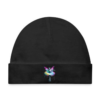 Ballerina mit Schmetterlingsflügeln, Schmetterlingen, Tutu - Baby Premium Organic Mütze - Schwarz - Vorne