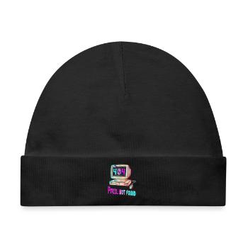 404 Retro Design - Baby Premium Organic Mütze - Schwarz - Vorne