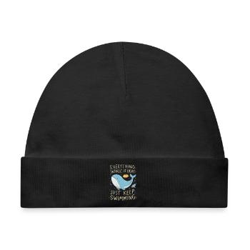 Whale Be Okay - Baby Premium Organic Mütze - Schwarz - Vorne