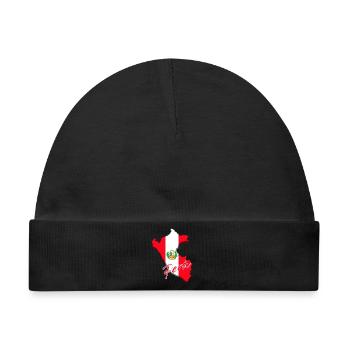 Flagge von Peru, Karte Flagge von Peru - Baby Premium Organic Mütze - Schwarz - Vorne