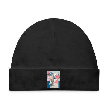 Abstrakte florale Weiblichkeit - Baby Premium Organic Mütze - Schwarz - Vorne