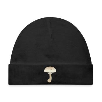 Minimalistische Sonnenschirm-Pilz-Illustration - Baby Premium Organic Mütze - Schwarz - Vorne